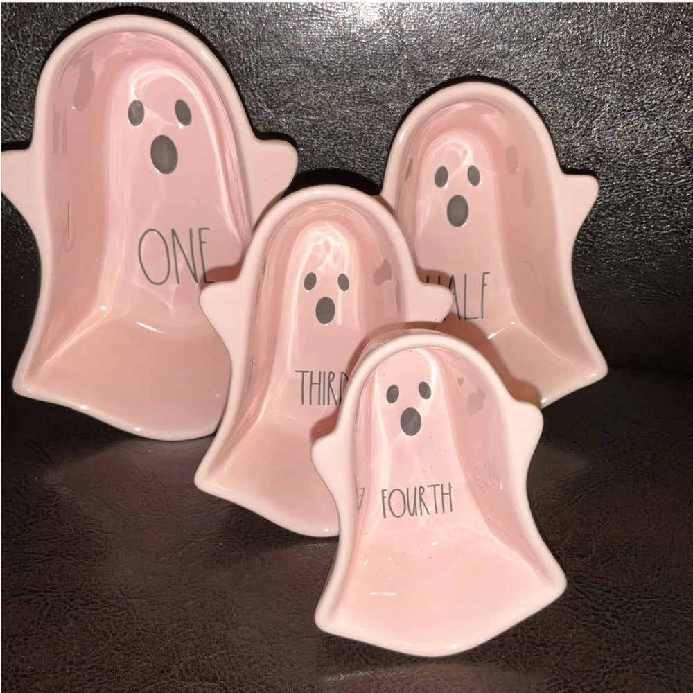 Rae Dunn Pink Ghost-Shaped Measuring Cup Set Hslloween Girls